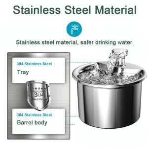 Stainless Steel Cat Water Fountain Circulating Automatic Pet Water Smart Feeder - Image 3