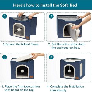 Comfort Warmth Four Seasons Storage Double Layer Folding Pet Nest Cage Car Dual Use Dog Cat House - Image 5
