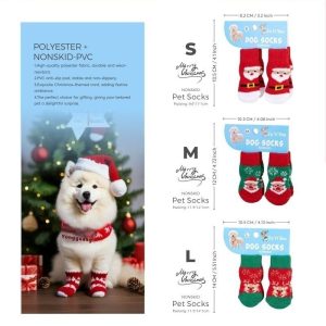 Christmas Hot-selling Luxury Breathable Dog Socks Senior Moose Snowman Anti-slip Teddy Bichon Frise Puppy - Image 4