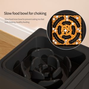 Adjustable Height Protect Pet Spine Double Bowl Stainless Steel and Floating Zero Splash Bowl Dog Slow Feeder for Water Food - Image 3