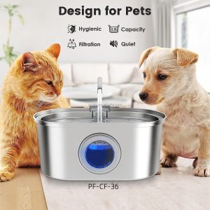 New Wholesale Round Stainless Steel Pet Dog Water Dispenser Cat Water Fountain Pet Feeder Bowl - Image 6