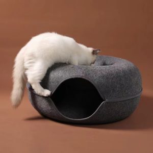 Hot Sell Wholesale Semi-enclosed Detachable Cat Tunnel  Donut Pet Nest Cat Toy for Sleeping and Playing Pet Bed Cat House - Image 3