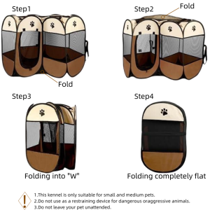 France Blue and Black 600D Oxford Cloth	waterproof	pet Cages Dag Cat Home House Pet Tent Outdoor	pet Playpen - Image 3