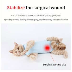 Factory Wholesale High Elasticity Breathable Cotton Pet Surgical Clothing Cat Weaning Clothes Suitical Recovery Suit Cat - Image 6