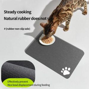 2025 Hot Sales Rubber Waterproof Pet Feeding Mat Dog Water Bowl Mat Non-Slip Quick Dry Cat Mat for Food - Image 4