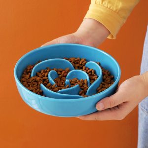 Anti-Slip Rose Shape Ceramic Healthy and Practical Glazed Pet Feeder Dog and Cat Slow Feeder Bowl for Water Food - Image 4