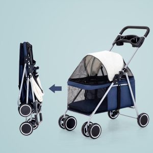 Cheap Price 4 Wheel Small Pet Fold Travel Stroller Small Dog for Pet Travel /Dog Stroller Pet Carrier - Image 4