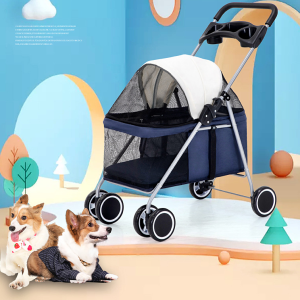 Luxury Pet Stroller With Two Seats Dog Carrier 4 Wheels Pet Dog Stroller for Travel - Image 3