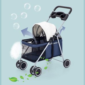 Small Dog Pet Stroller with Detachable Carrier Eco-Friendly Iron Frame Button Closure for Travel - Image 6