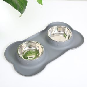 Separable Stainless Steel Dog Double Bowls Pet Cat Food Scoop Water and Food Feeder with No Spill Non-Skid Silicone Mat - Image 6