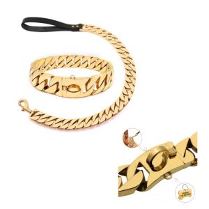 32mm Black/silver/Gold Big Dog Cuban Chain Link Custom Hardware Dog Choker Stainless Steel Luxury Thick Pet Large Dog Collar - Image 6