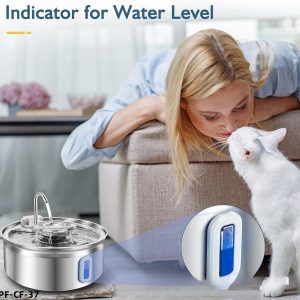 New Wholesale Round Stainless Steel Pet Dog Water Dispenser Cat Water Fountain Pet Feeder Bowl - Image 5