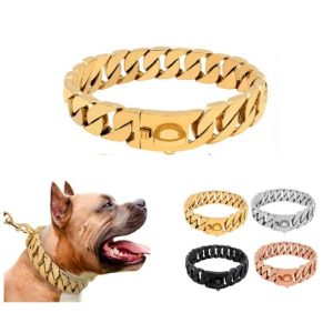 Factory Custom	cuban Link Chain	cuban Link Dog Collar and Leash	american Bully Xl Dog Chains	dog Leash Collar - Image 6