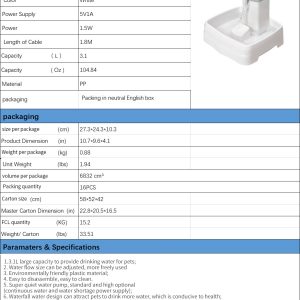 New Pet Water Fountain 3.1L Large Capacity Waterfall Dispenser Automatic Circulation Pet Water Feeder - Image 3