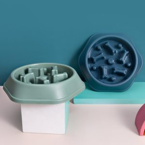 Fish Bone Anti-choking Non-slip Anti Black Mouth Simple Lovely Pet Dog Cat Water Bowl Slow Food Feeder - Image 3