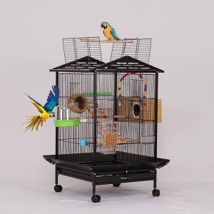 Manufacturer Wholesale Black Big Space Durable Metal Iron Solid Bird Cage - Image 3