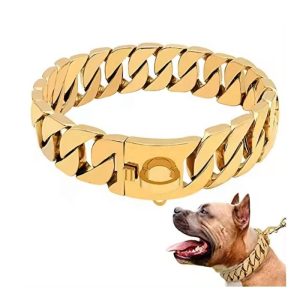 Cool Gold Black Cuban Link	12 Inch 30cm Length	dog Necklace	dog Chain	pet Collars Leashes - Image 5