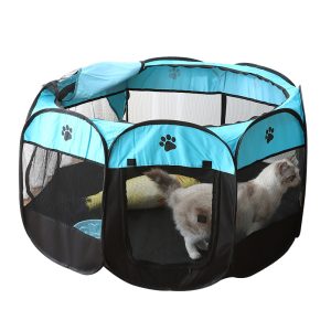 France Blue and Black 600D Oxford Cloth	waterproof	pet Cages Dag Cat Home House Pet Tent Outdoor	pet Playpen - Image 4