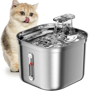 Automatic Circulation Filter Intelligent Sensor Water Pet Feeder Stainless Steel Cat Water Fountain - Image 3