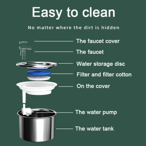 Stainless Steel Cat Water Fountain Circulating Automatic Pet Water Smart Feeder - Image 5