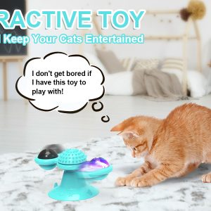 Animal Doll  Stuffed Cat Pet  Catnip Grass Toy Interactive Windmill Cat Toys With Catnip  Cat Toys For Indoor Cats Funny Kitten Toys With LED Light Ball Suction Cup Cat Nip Toy For Cat Chew Exerc - Image 8