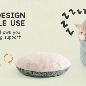 Mewoo Washable Pet Bed For Small Dogs & Cats - 23x23x7 Inch Orthopedic Dog Bed With Non-Slip Bottom, Plush Round Bed For Puppies & Indoor Kittens, Grey - Image 5