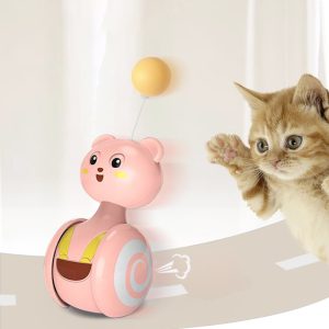 Cat Interactive Feather Toys Pet Bumbler Funny Toy Interactive Cats Toys Cat Rolling Teaser Feather Wand Toys Rotating Ball - Image 4