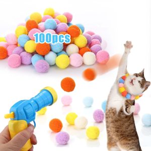 Cat Toy Ball Launcher Gun Cat Fetch Toy Gun Shooter Plush Ball Shooting Gun With 20Pcs Pom Pom Balls  Toys Interactive For Indoor Cats - Image 10